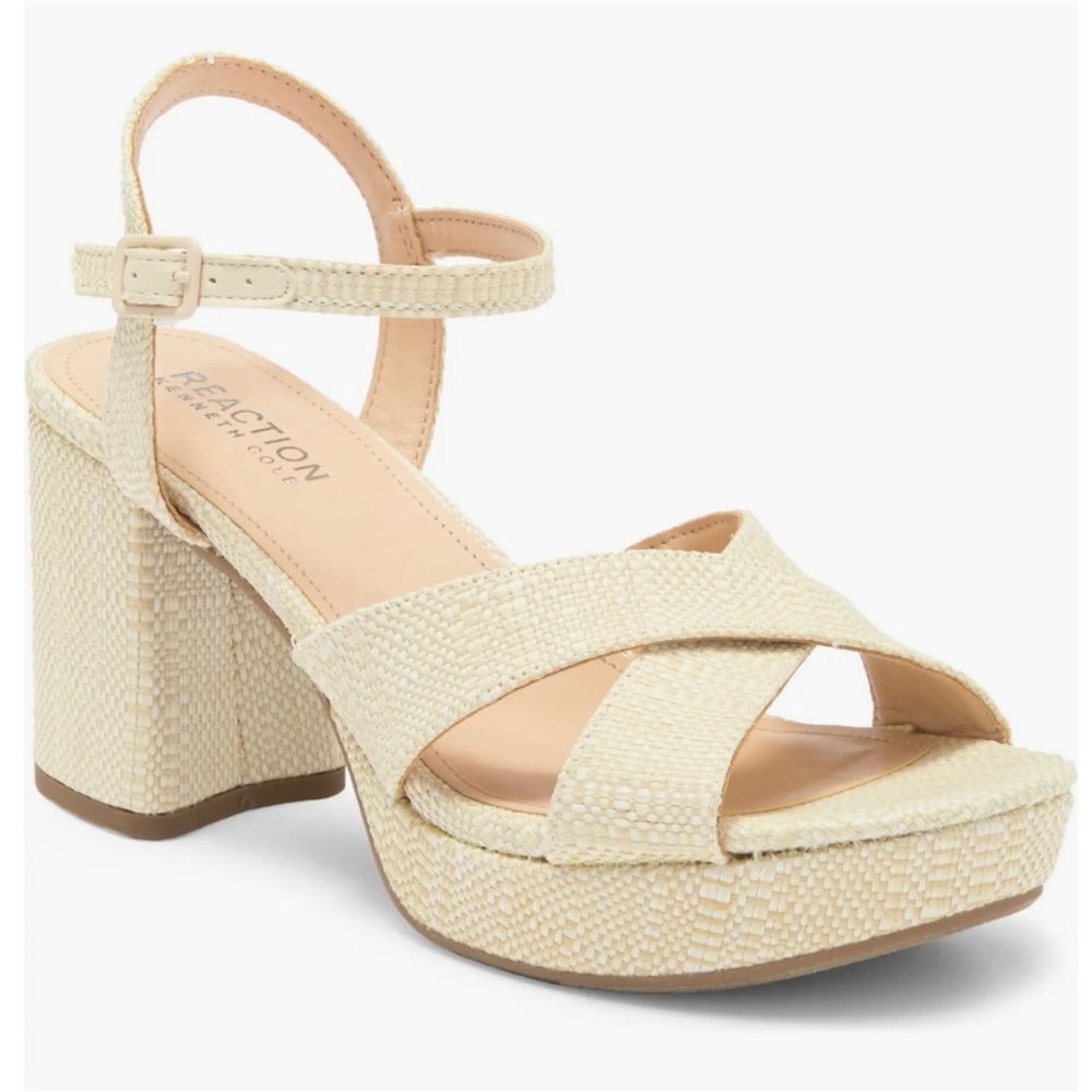 NIB Kenneth Cole Reaction Womens Reeva Platform Ankle Strap Heel Sandals Size 11